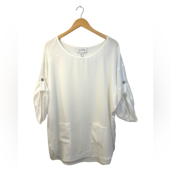 Joseph Ribkoff | Back-button Top Style 212280 | White | Women’s US Size 12 - Picture 3 of 7